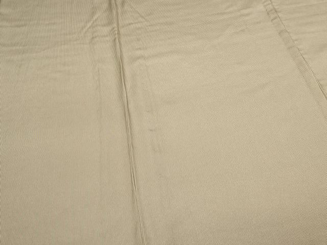 平和屋着物▽江戸小紋 単衣 縞 万筋 煎茶色×白色 正絹 逸品 DAAV9949sf