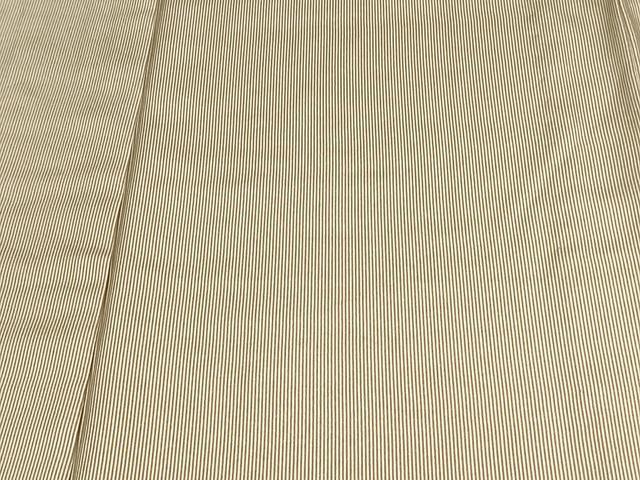 平和屋着物▽江戸小紋 単衣 縞 万筋 煎茶色×白色 正絹 逸品 DAAV9949sf