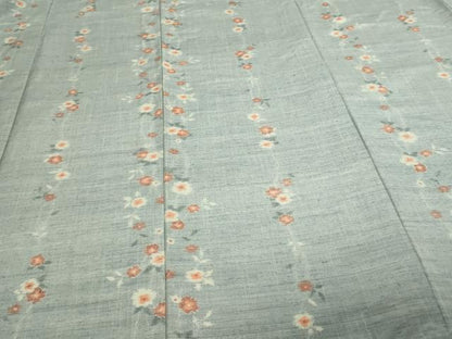 平和屋着物▽上質な紬 単衣 草花間道 正絹 逸品 DAAV9951sf