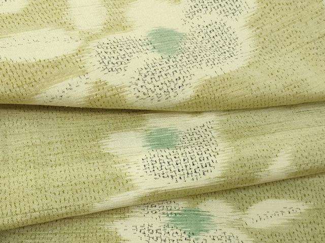 平和屋着物▽上質な紬 単衣 草花文 正絹 逸品 DAAV9952sf