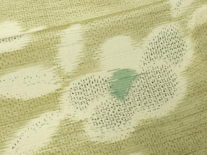 平和屋着物▽上質な紬 単衣 草花文 正絹 逸品 DAAV9952sf