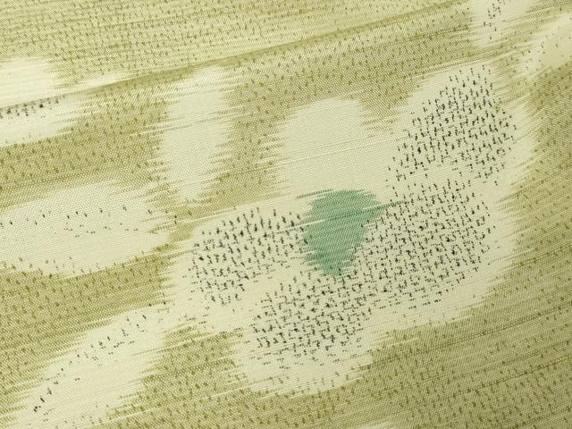 平和屋着物▽上質な紬 単衣 草花文 正絹 逸品 DAAV9952sf