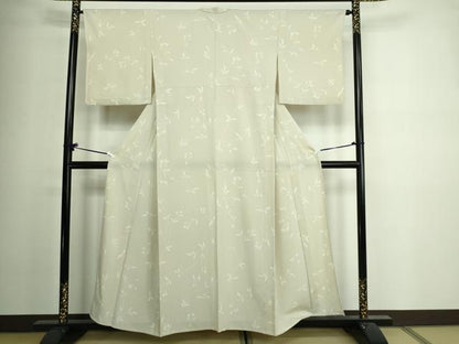 平和屋着物▽上質な小紋 単衣 枝葉文 正絹 逸品 DAAV9953sf