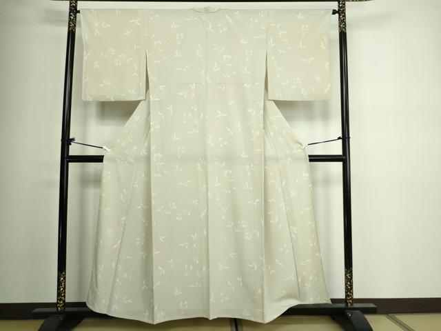 平和屋着物▽上質な小紋 単衣 枝葉文 正絹 逸品 DAAV9953sf