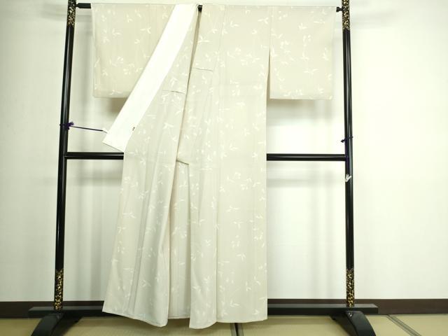 平和屋着物▽上質な小紋 単衣 枝葉文 正絹 逸品 DAAV9953sf