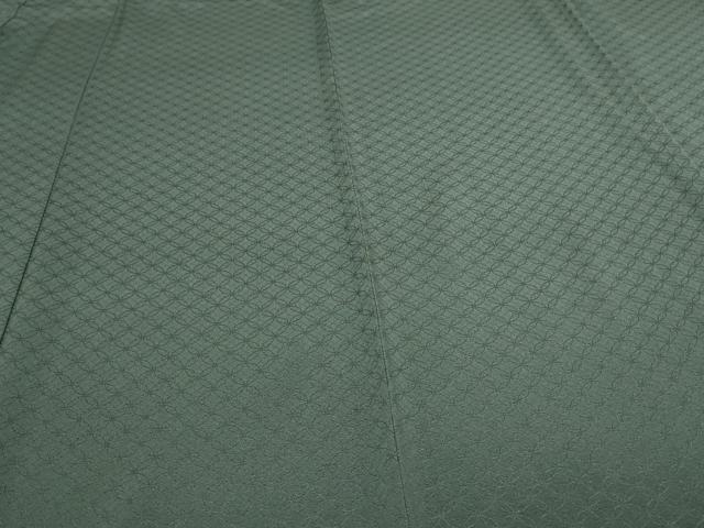 平和屋着物▽上質な色無地　単衣　七宝地紋　御召御納戸色　正絹　逸品　DAAV9959sf