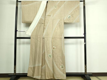 平和屋着物▽訪問着 単衣 絞り 刺繍 草花文 正絹 逸品 DAAV9960sf