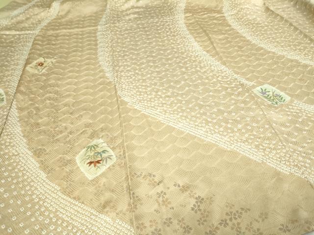 平和屋着物▽訪問着 単衣 絞り 刺繍 草花文 正絹 逸品 DAAV9960sf