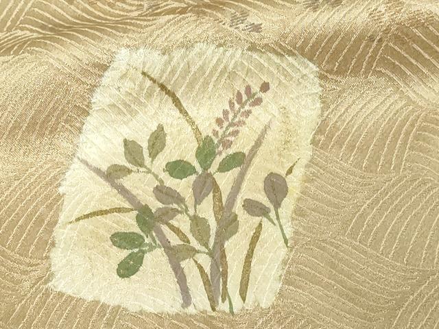 平和屋着物▽訪問着 単衣 絞り 刺繍 草花文 正絹 逸品 DAAV9960sf