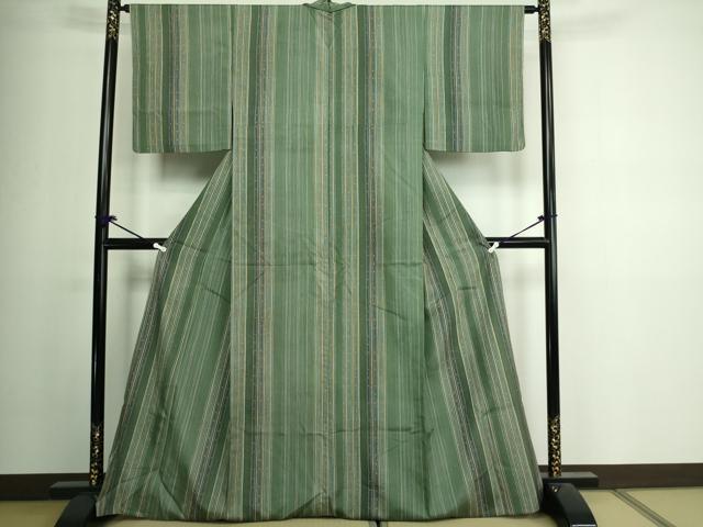 平和屋着物▽上質な紬 単衣 間道 正絹 逸品 DAAV9961sf