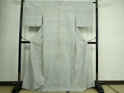 平和屋着物▽上質な紬 単衣 藍 霞文 正絹 逸品 DAAV9962sf