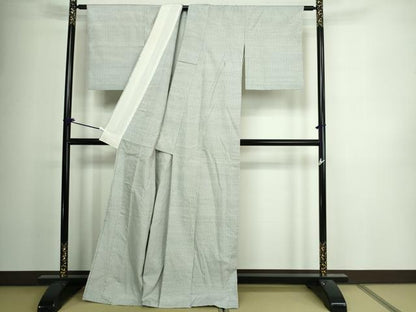 平和屋着物▽上質な紬 単衣 藍 霞文 正絹 逸品 DAAV9962sf