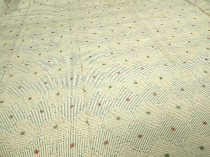 平和屋着物▽上質な紬 単衣 菱文 正絹 逸品 DAAV9963sf