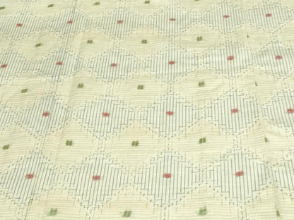 平和屋着物▽上質な紬 単衣 菱文 正絹 逸品 DAAV9963sf