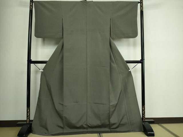 平和屋着物▽上質なお召 単衣 縞 ロング丈 正絹 逸品 DAAV9964sf