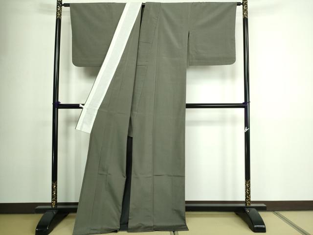 平和屋着物▽上質なお召 単衣 縞 ロング丈 正絹 逸品 DAAV9964sf