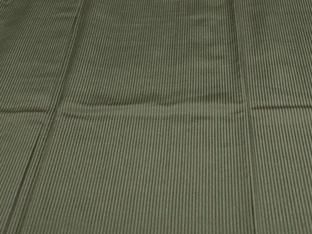 平和屋着物▽上質なお召 単衣 縞 ロング丈 正絹 逸品 DAAV9964sf