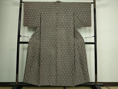 平和屋着物▽上質な紬 単衣 絞り 舞花文 正絹 逸品 DAAV9965sf