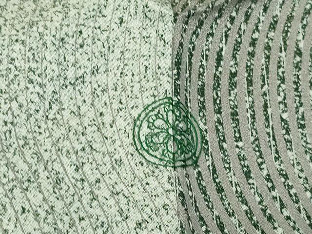 平和屋着物▽上質な小紋 単衣 よろけ縞 金通し地 反端付き 正絹 逸品 DAAV9969sf