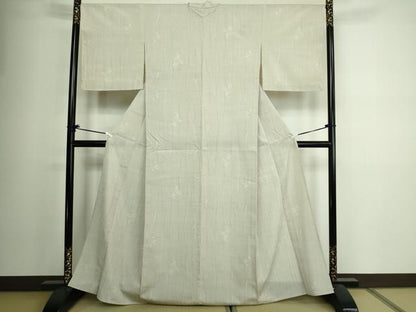 平和屋着物▽本塩沢　単衣　松文　正絹　逸品　 DAAV9970sf