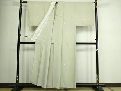 平和屋着物▽上質な小紋 単衣 舞葉文 金彩 正絹 逸品 DAAV9974sf