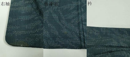 平和屋着物▽結城紬 単衣 草葉文 正絹 逸品 DAAV9991sf