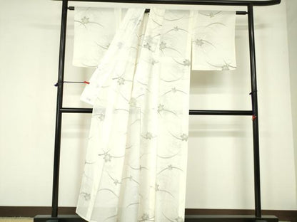 平和屋着物＊夏物 洗える最高級着物 ＜英＞はなぶさ謹製 小紋 絽 楓芝文 洗える着物 DAAW0280op