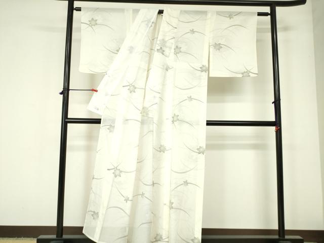 平和屋着物＊夏物 洗える最高級着物 ＜英＞はなぶさ謹製 小紋 絽 楓芝文 洗える着物 DAAW0280op