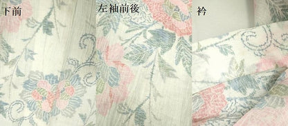 平和屋着物＊夏物　本場小千谷ちぢみ　牡丹　麻　逸品　DAAW0288op