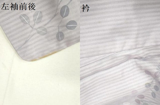 平和屋着物▽訪問着 無双 紗×紗 草葉文 正絹 逸品 DAAW0340op
