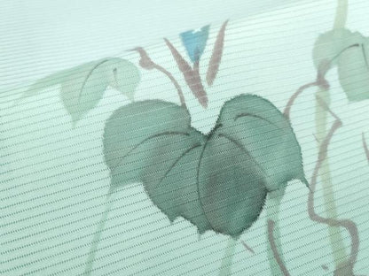 平和屋着物＊夏物 訪問着 絽 手描き 朝顔 アサガオ 暈し染め ロング丈 正絹 逸品 DAAW0416op