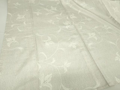 平和屋着物▽本塩沢 単衣 草花文 正絹 逸品 未使用 DAAW0430op