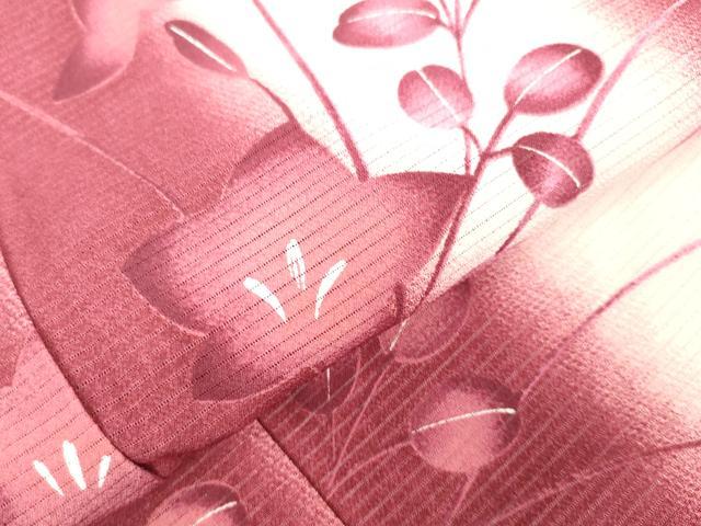 平和屋着物＊夏物 小紋 絽縮緬 桔梗 萩 洗える着物 DAAW0592op