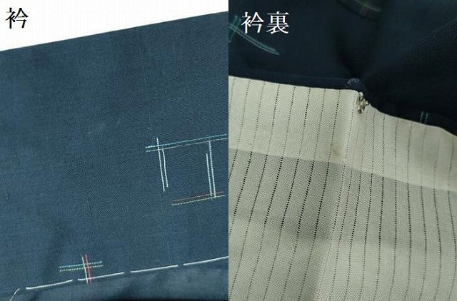 平和屋着物＊夏物 紗紬 幾何学文様 正絹 逸品 未使用 DAAW0594op