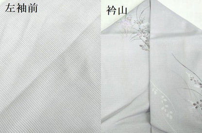 平和屋着物＊夏物　小紋　絽　萩　桔梗　洗える着物　DAAW0595op