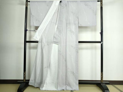 平和屋着物＊夏物　小紋　絽　萩　桔梗　洗える着物　DAAW0595op