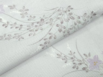 平和屋着物＊夏物　小紋　絽　萩　桔梗　洗える着物　DAAW0595op