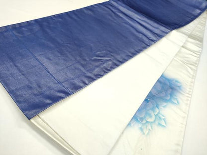 平和屋着物◎太鼓柄袋帯 孔雀 銀彩 正絹 逸品 DAAW0859op