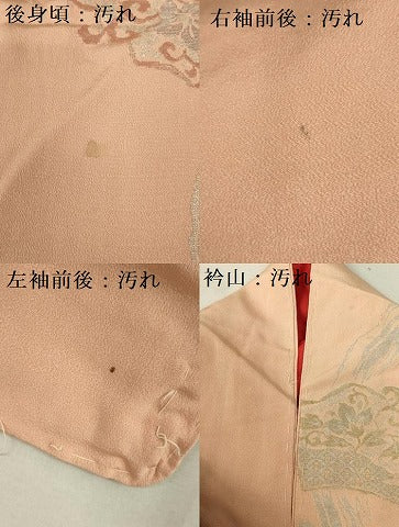 平和屋着物■アンティーク　大正ロマン　お召　花唐草文　金銀糸　正絹　逸品　DAAW0923op
