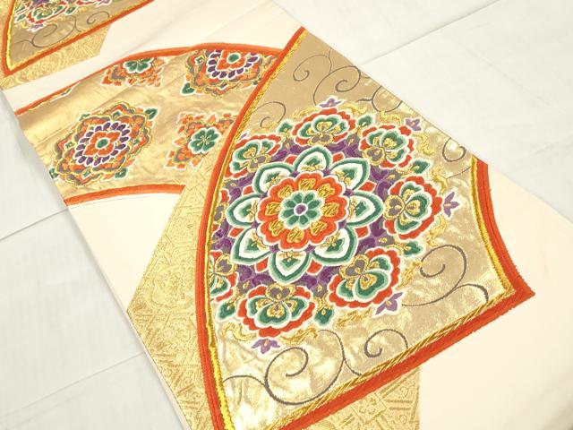 平和屋着物◎六通柄袋帯　唐織　正倉院花文　金糸　正絹　逸品　DAAW1017qa
