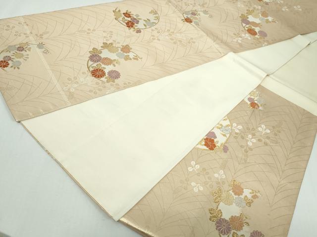 平和屋着物◎六通柄袋帯 唐織 草花文 金糸 正絹 逸品 DAAW1101qa