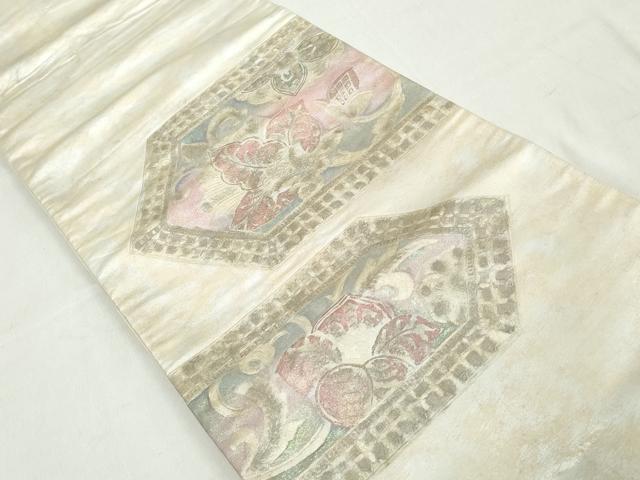 平和屋着物◎六通柄袋帯　更紗花文　金彩　正絹　逸品　DAAW1106qa