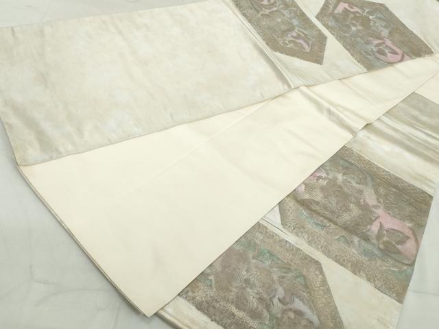 平和屋着物◎六通柄袋帯　更紗花文　金彩　正絹　逸品　DAAW1106qa