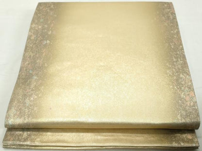 平和屋着物◎六通柄袋帯　霞文　引箔　正絹　逸品　DAAW1130qa