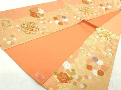 平和屋着物◎六通柄袋帯　唐織　正倉院花文　金糸　正絹　逸品　DAAW1137qa