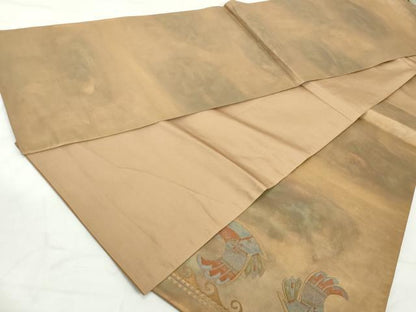 平和屋着物◎太鼓柄袋帯　コプト文様　金糸　正絹　逸品　DAAW1164qa