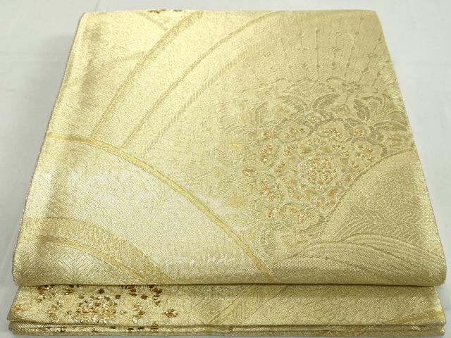 平和屋着物◎六通柄袋帯 正倉院花文 金糸 正絹 逸品 DAAW1168qa