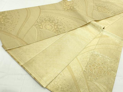 平和屋着物◎六通柄袋帯 正倉院花文 金糸 正絹 逸品 DAAW1168qa