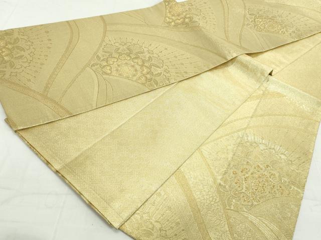 平和屋着物◎六通柄袋帯 正倉院花文 金糸 正絹 逸品 DAAW1168qa