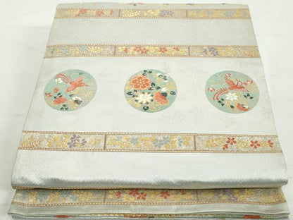 平和屋着物◎六通柄袋帯　唐織　正倉院如意文　金銀糸　正絹　逸品　DAAW1196qa